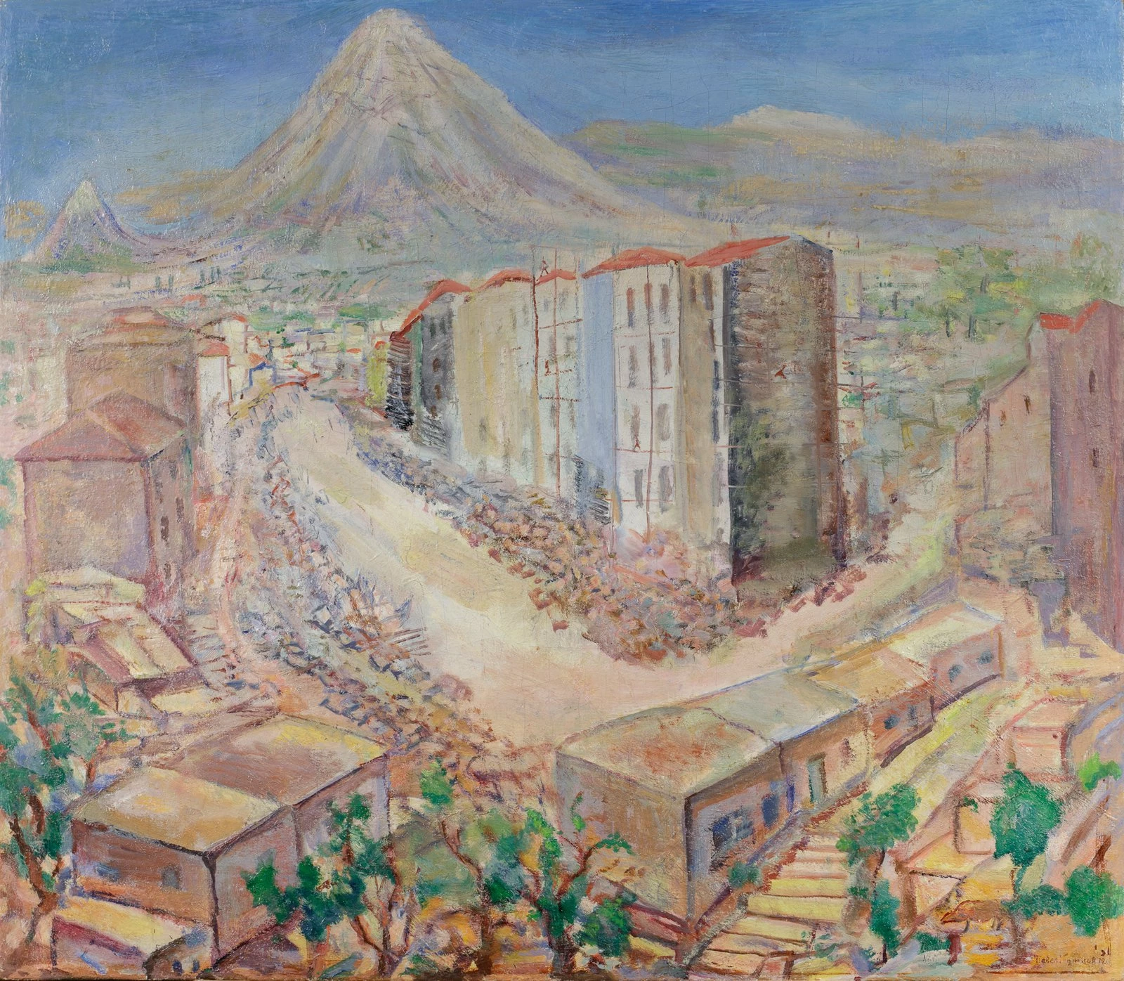 Павел Кузнецов (1878–1968) Новая улица. Строительство в Ереване. 1930–1931  Холст, масло. 