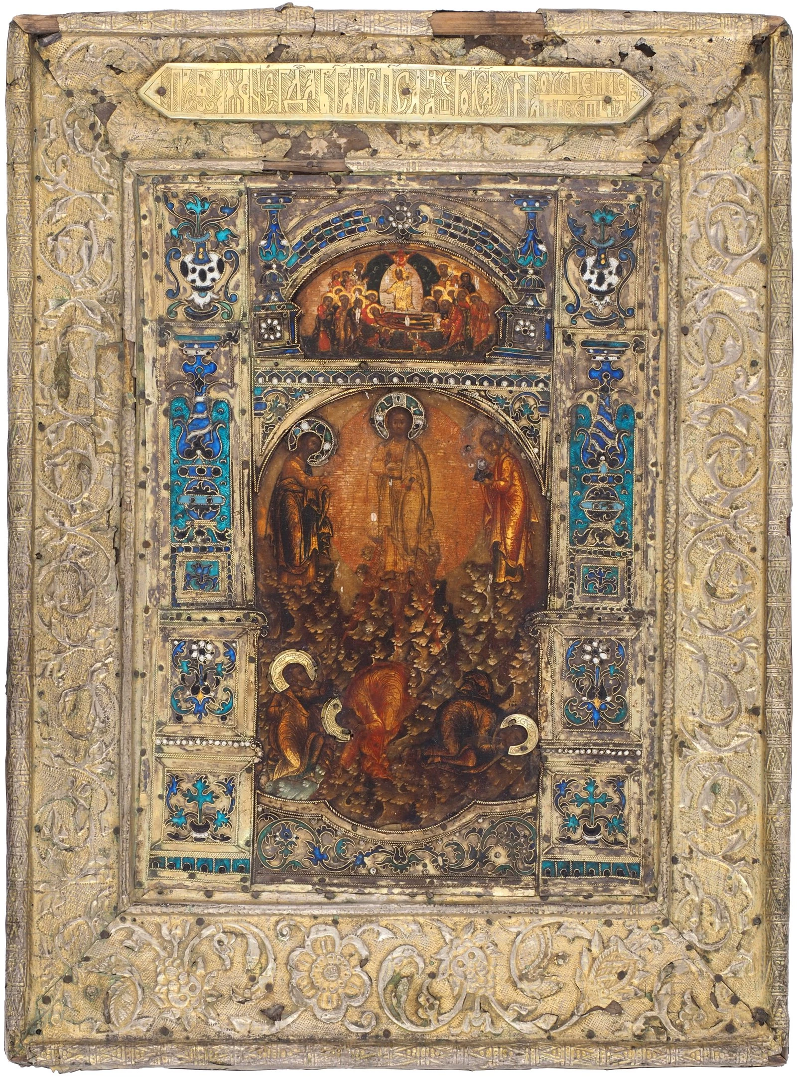 Преображение Господне с Успением Пресвятой Богородицы, в окладе  1660-е – 1670-е. Москва (?) Из собрания музея «Новый Иерусалим»