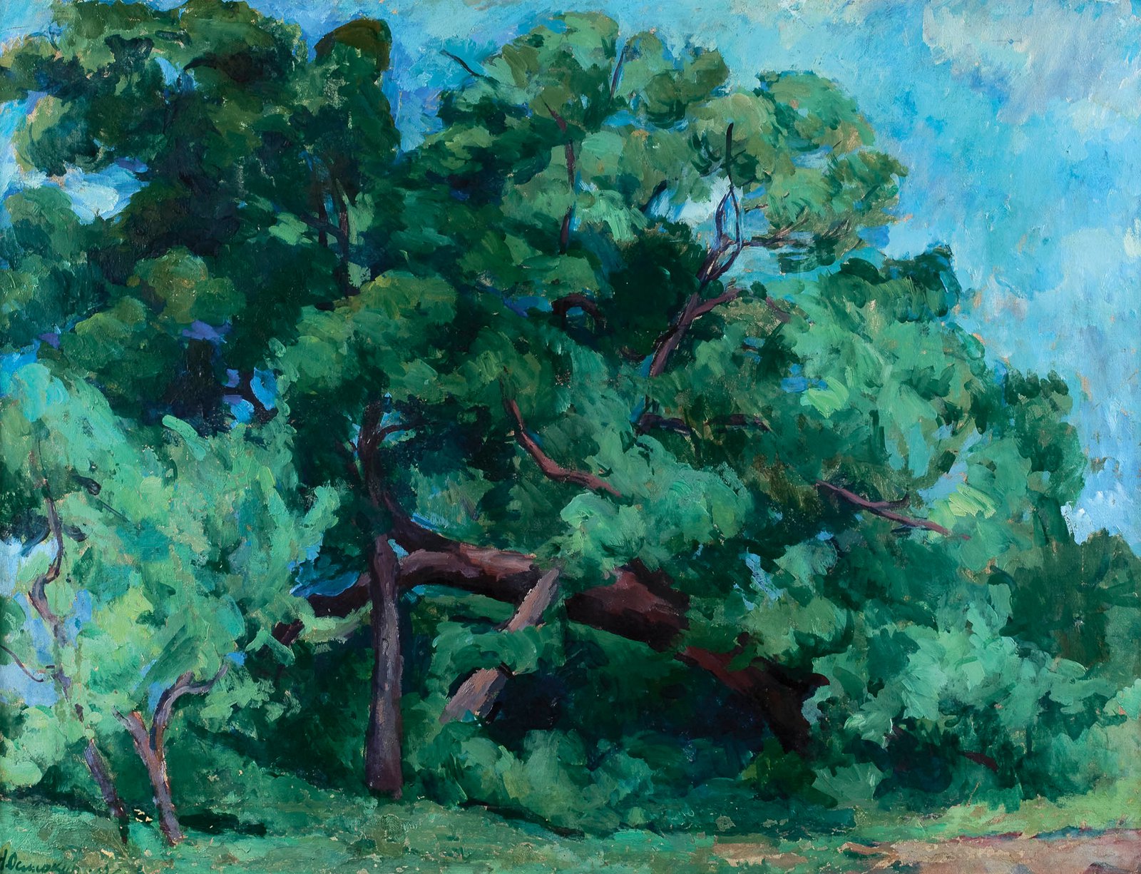 Александр Осмеркин (1892–1953)  Екатерининский парк. Июль 1919 Холст, масло.